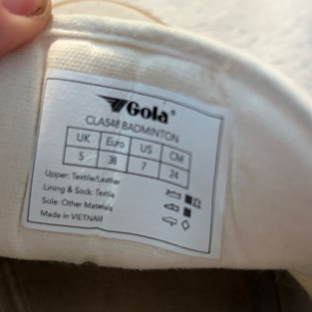 Gola Badminton Sneakers Retro White Navy Gum Sole Low Top Trainers US 7 EU 38 - Picture 3 of 10
